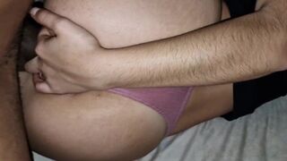 Pumping your large booty latin babe hard groaning at home - 2 image