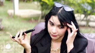 I engulf my client's cum-hole to talk to her about buying the farm - Min Galilea ft Sofia Larson - 1 image