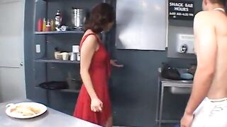 Cute sweetheart enjoying a worthwhile hard fuck on the table