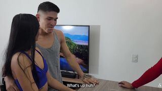 Training day! Milf fucks her 18 year old friend with big cock and his girlfriend in threesome. Silvanalee & KathaDawson - 3 image