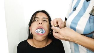 Sexy Inexperienced Bondage Girl Gagged With 10 Socks By Hot Latina Lezdom MILF - 7 image