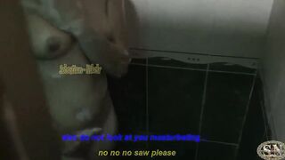 I catch my stepsister masturbating in the bathroom. I blackmail her to fuck her. Hard sex with my stepsister. - 8 image