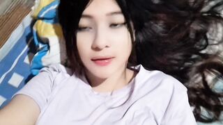 Watch curvy Latina dominate herself with a dildo in hot latex