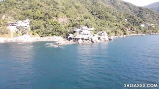 Watch Latina babe squirt while getting pounded in public