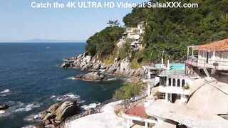 Watch Latina babe squirt while getting pounded in public