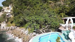 Watch Latina babe squirt while getting pounded in public