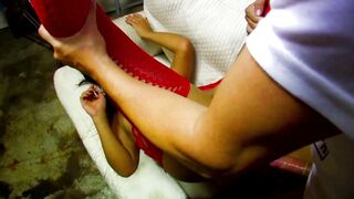 Hot stepmom Max Cortes gets her tight ass drilled hard in stockings and lingerie