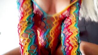 Camilomendoza's curvy body bounces in POV as she takes a creamy load