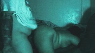 Petite Latina slut takes on two cocks in real dark doggystyle action with intense ass shaking & cumshots!