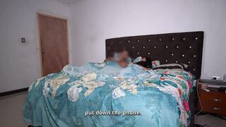 Stepson shares bed with his horny Latina stepmom & gets a deep throat surprise