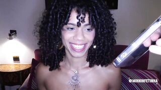 Mih Ninfetinha, the tattooed 18-year-old Latina, gives a sloppy hand to her boyfriend in lingerie & rough
