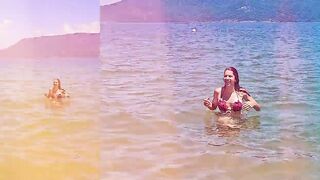 Hot Brazilian tourist gets her Latina ass pounded on the beach