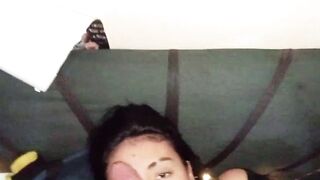 Curvy Latina caught having sex in hotel room gets her ass clapped and her natural tits showered