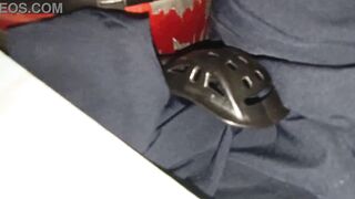 Curvy Latina caught having sex in hotel room gets her ass clapped and her natural tits showered