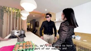 Kylei Ellish, my hot latina wife, gets her kitchen pussy pounded by my big manager cock while my cuckold boss watches!