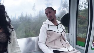 Latina BBW hooks up with hung stranger on cable car ride