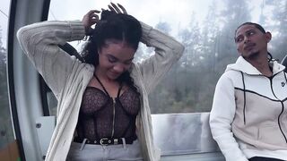 Latina BBW hooks up with hung stranger on cable car ride
