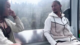Latina BBW hooks up with hung stranger on cable car ride