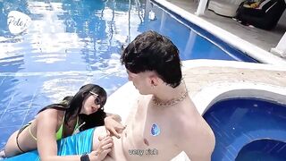 Latina teen goes wild for a malevolent merman & sucks his cock in latex - 10 image
