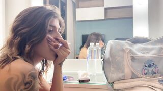 Horny Latina Nympho Fucks behind the scenes to get her curvy body stuffed with a big white cock - 5 image