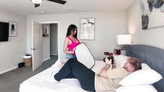 Petite Latina Reyna Belle moans hard while getting her tight pussy pounded by Pink Pussy