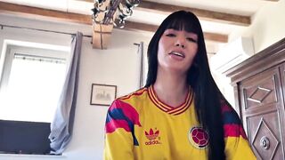 Latina Girlfriend Sucks Hard POV-style & Gags On A Big Cock