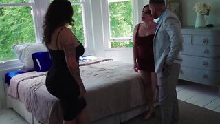 Latina MILF with huge tits gets shared by German couple in wild threesome - 1 image