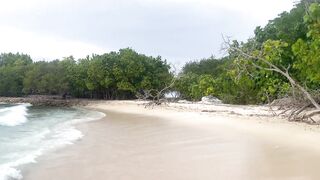 Melany Latina & Tommymiller get down and dirty in reverse cowgirl on a nudist beach