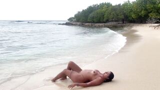 Melany Latina & Tommymiller get down and dirty in reverse cowgirl on a nudist beach - 3 image