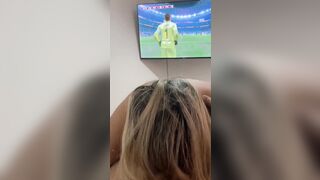 Watch mexican step son Larry Caberga get turned on watching football with his big juicy butt and perfect ass - 2 image