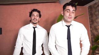 Lina Henao's interview ends with a rough double penetration and cum swapping with a gorgeous amateur beauty - 2 image