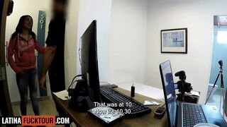 Hot Latina with huge tits dominates and deepthroats big white cock like a pro - 1 image