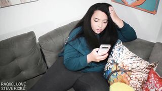 I caught my stepsister being a BBW slut and she was a total slut - then I gave her a rough fuck and a titjob!