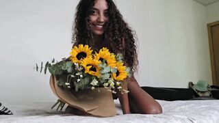 Watch this stunning Latina with natural tits wet and wild in solo play - 2 image