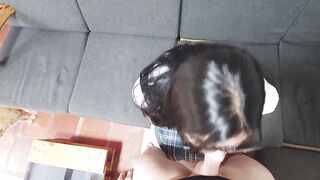 Latina with glasses gets her booty filled with cum after a hot fuck - 11 image