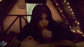 My Wife Sucks Me Off in the Dark & Teases Her Big Natural Tits with a Close-Up Blowjob - 11 image