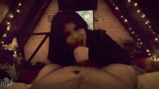 My Wife Sucks Me Off in the Dark & Teases Her Big Natural Tits with a Close-Up Blowjob - 2 image