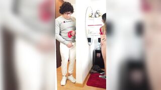 Richiesummer catches stepbro jerking off & they share a hot load in her mouth