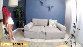 Latina college teen with natural tits makes a tough choice between her BF and the USA