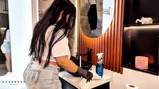 Hot Latina maid with huge tits rides boss's hard rod for a promotion