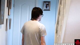 Valentina Bianco goes wild on her geeky boyfriend's big cock at his friend's house