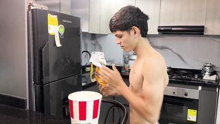 Watch as Horny's big cock goes deep inside French fries for his sexy Latina step sister's ass - 1 image