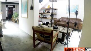 Latina with braces rides big white cock POV-style for bookings - 1 image