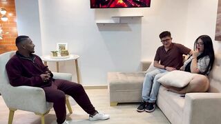 My nerdy best friend's curvy Latina girlfriend gets brutally fucked by my massive black cock behind my boyfriend's back