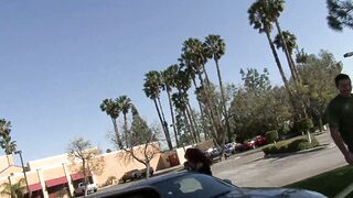 Sexy Vanessa, the hot and horny redhead MILF, finally gets a man for the first time in her sporty car - 1 image