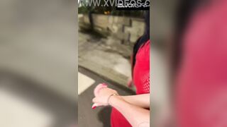 Watch this hot Latina babe with perfect tits and a wet pussy get naughty on the balcony