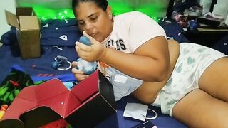 Adribella69's curvy Latina pussy gets pounded hard with a massive dildo in POV orgy - 5 image
