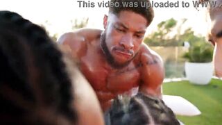 Hot Latina gets her tight ass pounded by multiple BBCs and creamed on her face