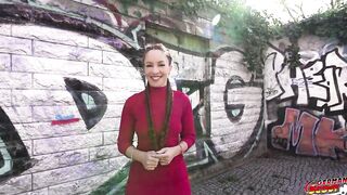 Redhead Roberta Faganelli gets her natural tits and ass drilled in rough casting fuck - 3 image