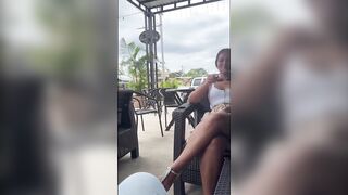 Crazy Latina submits to public banging by her man - 1 image